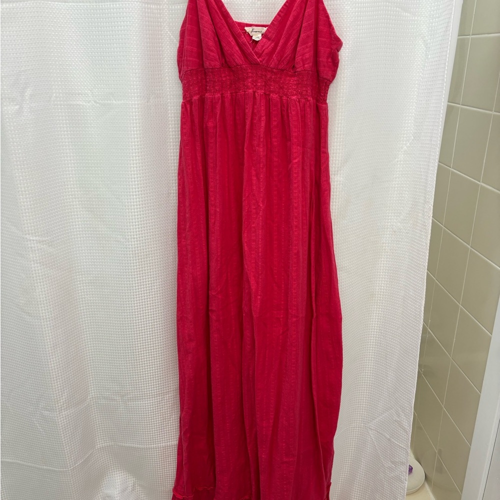Forever 21 Vibrant Red V-Neck Dress